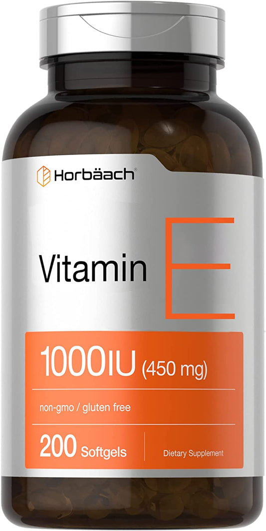 [비타민E] 항산화 비타민E 450mg 1000 IU 200정 Horbaach 항산화 무방부제 GMO프리 글루텐프리